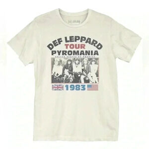 🔥NEW OFFICIALLY LICENSED - DEF Leppard Pyromania - Retro Graphic Concert Tee XL